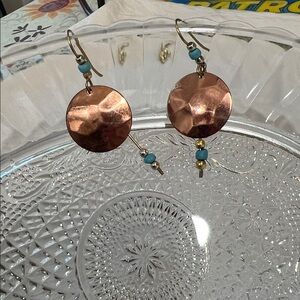 Copper and Turquoise Dangle Earrings